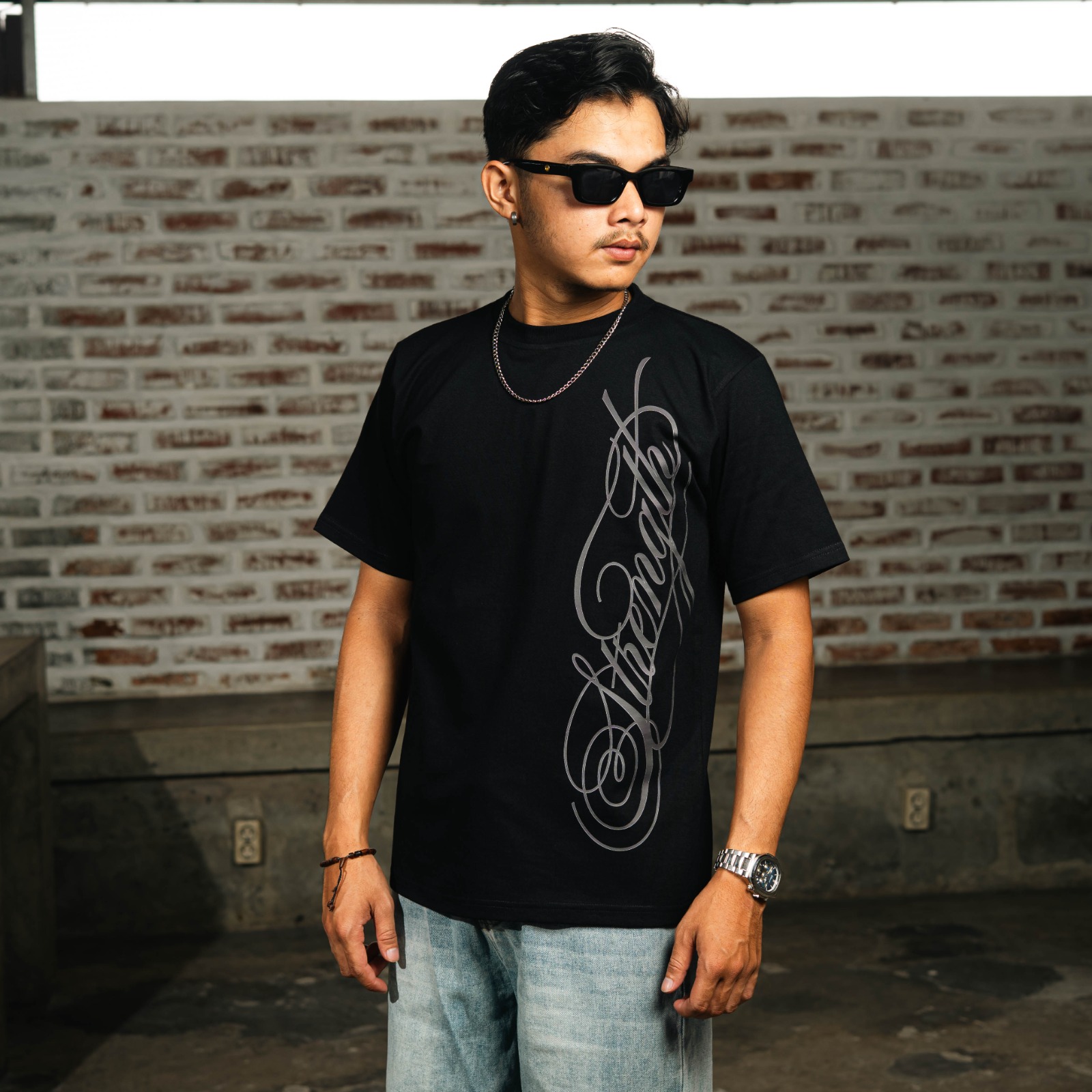 BOZRVK T Shirt Reguler Fit Hitam Art Strength - Kaos Lengan Pendek Pria Reguler Fit Bahan Cotton Combad Distro — 1